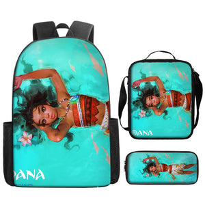 Moana Schoolbag Backpack Lunch Bag Pencil Case 3pcs Set Gift for Kids Students