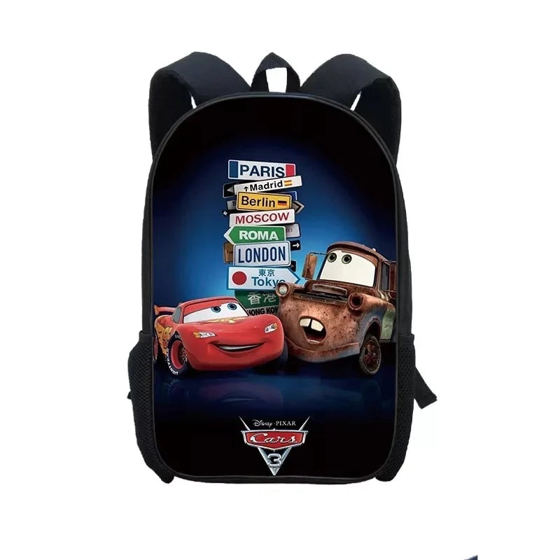 Movie Cars Lightning McQueen Backpack School Sports Bag