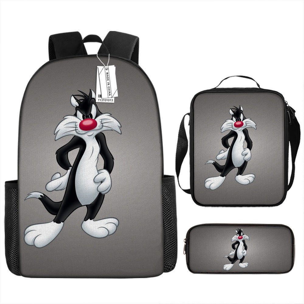 Looney Tunes Schoolbag Backpack Lunch Bag Pencil Case 3pcs Set Gift for Kids Students