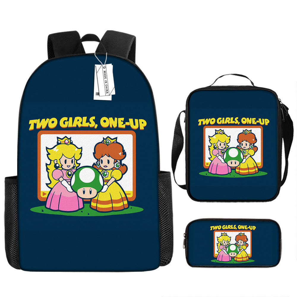 Princess Schoolbag Backpack Lunch Bag Pencil Case 3pcs Set Gift for Kids Students
