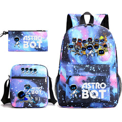 Astro Bot SchoolBag Backpack Shoulder Bag Book Pencil Bags 3pcs Set