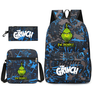How the Grinch Stole Christmas SchoolBag Backpack Shoulder Bag Book Pencil Bags 3pcs Set