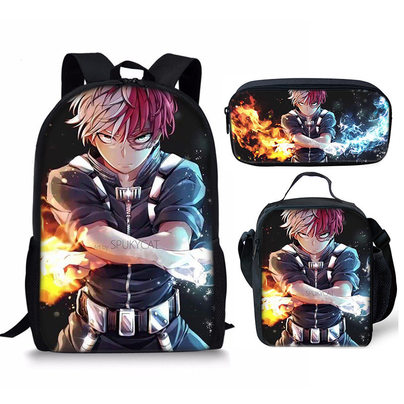 My Hero Academia Schoolbag Backpack Lunch Bag Pencil Case 3pcs Set Gift for Kids Students