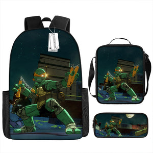 Teenage Mutant Ninja Turtles Schoolbag Backpack Lunch Bag Pencil Case 3pcs Set Gift for Kids Students