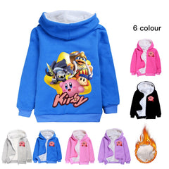 Kirby Pullover Hoodie Sweatshirt Autumn Winter Unisex Sweater Zipper Jacket for Kids Boy Girls