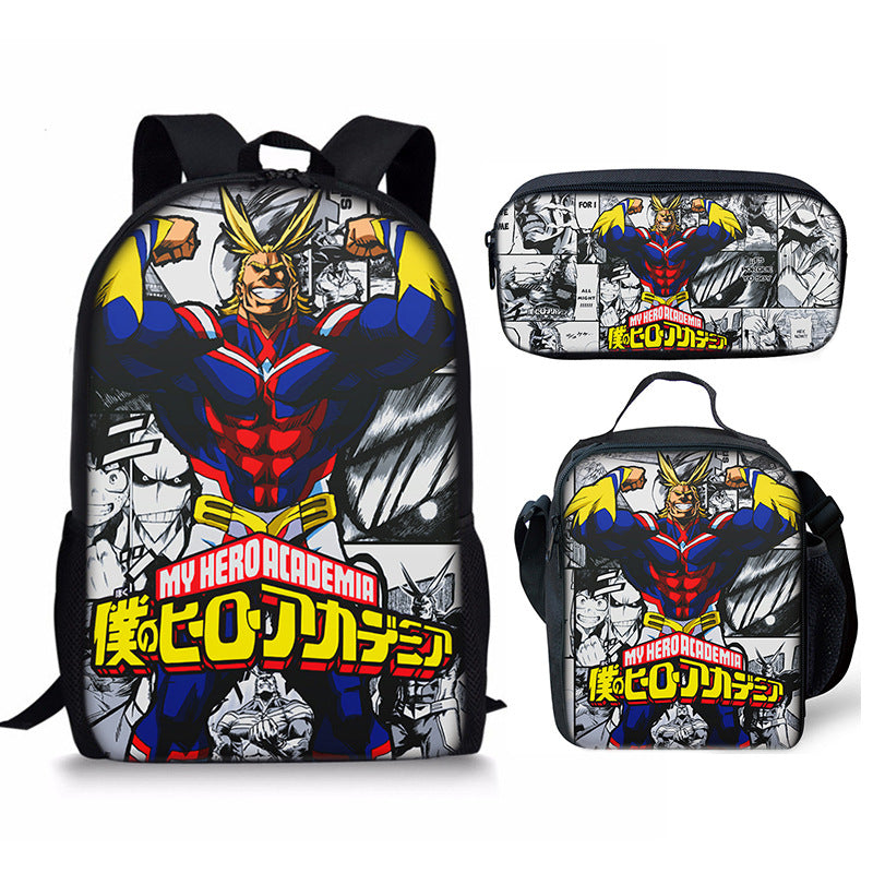 My Hero Academia Schoolbag Backpack Lunch Bag Pencil Case 3pcs Set Gift for Kids Students