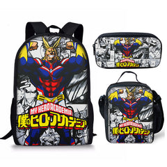 My Hero Academia Schoolbag Backpack Lunch Bag Pencil Case 3pcs Set Gift for Kids Students