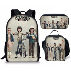 Stranger Things Schoolbag Backpack Lunch Bag Pencil Case 3pcs Set Gift for Kids Students