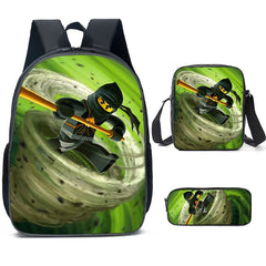 Ninjago Schoolbag Backpack Lunch Bag Pencil Case 3pcs Set Gift for Kids Students
