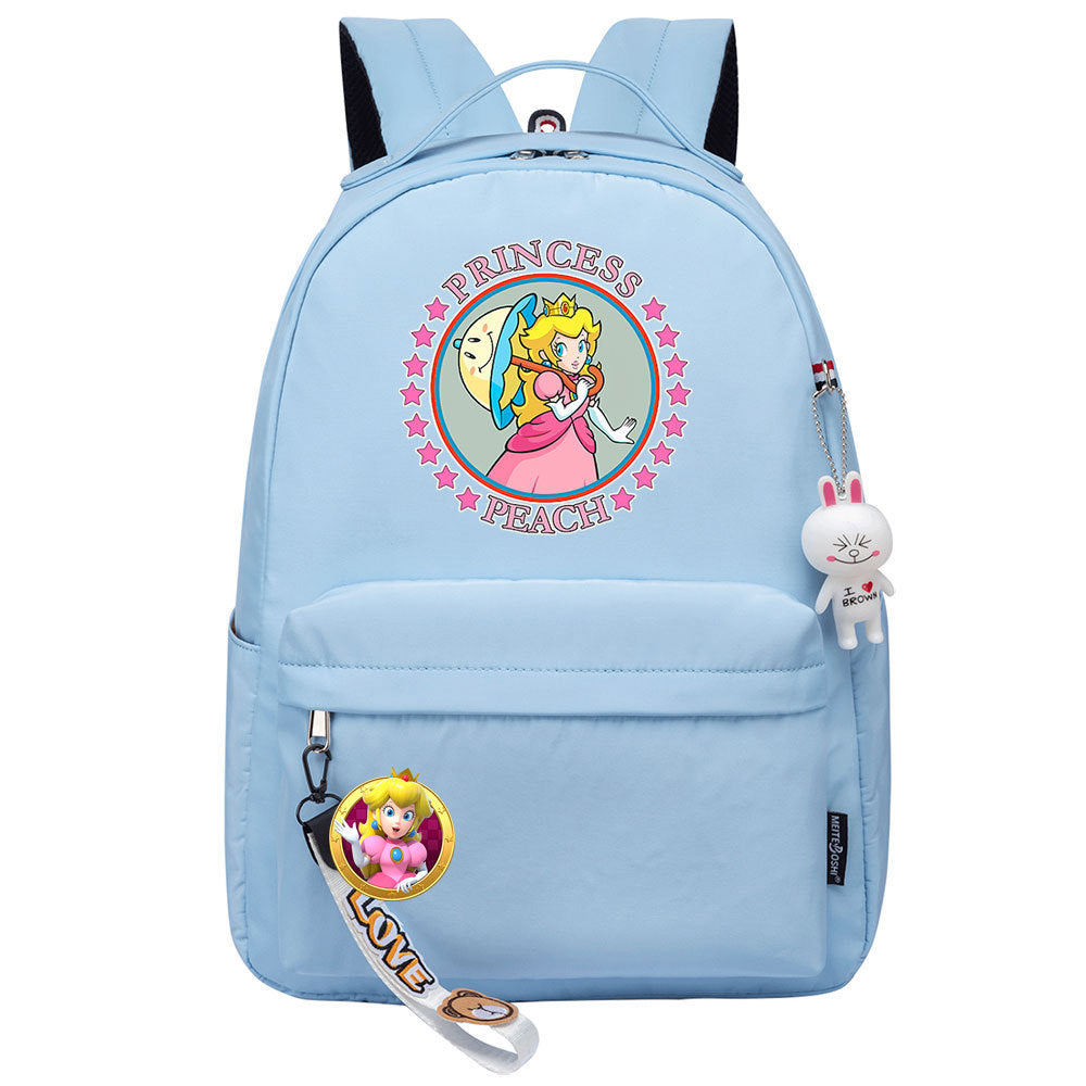 Mario Princess Peach Backpack Shoolbag Notebook Bag Gifts for Kids Students