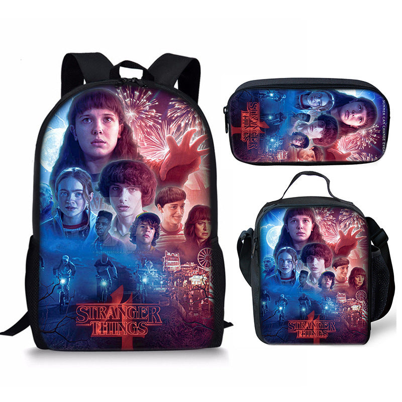 Stranger Things Schoolbag Backpack Lunch Bag Pencil Case 3pcs Set Gift for Kids Students