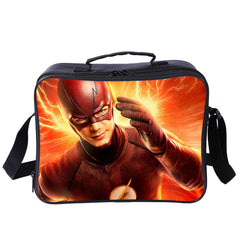 The Flash Superhero PU Leather Portable Lunch Box School Tote Storage Picnic Bag
