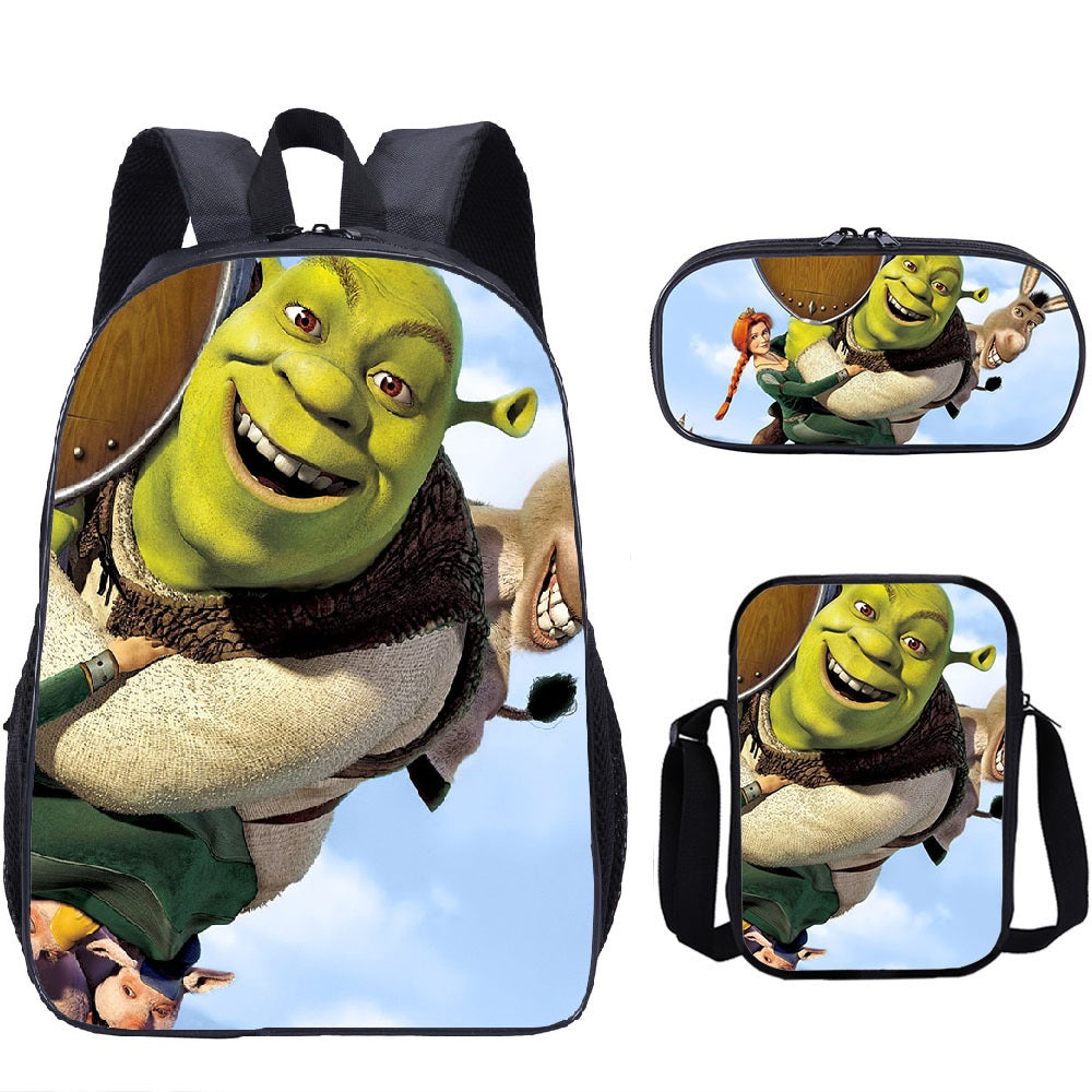 Shrek Schoolbag Backpack Lunch Bag Pencil Case 3pcs Set Gift for Kids Students