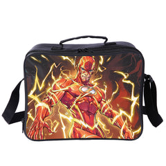 The Flash Superhero PU Leather Portable Lunch Box School Tote Storage Picnic Bag