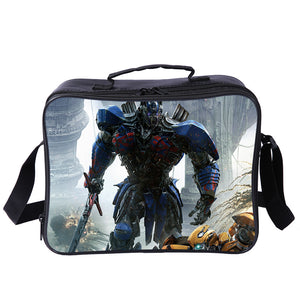 Transformers Optimus Prime PU Leather Portable Lunch Box School Tote Storage Picnic Bag