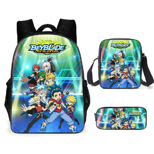 Beyblade Schoolbag Backpack Lunch Bag Pencil Case 3pcs Set Gift for Kids Students