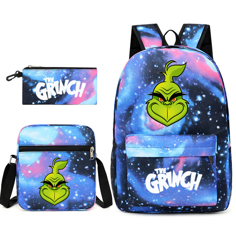 How the Grinch Stole Christmas SchoolBag Backpack Shoulder Bag Book Pencil Bags 3pcs Set