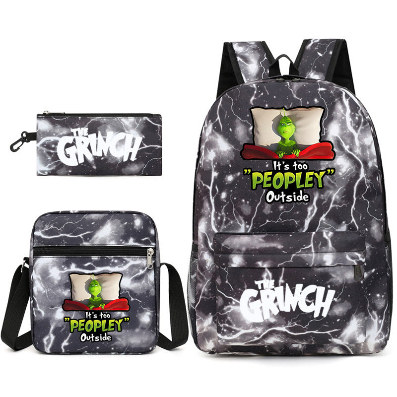 How the Grinch Stole Christmas SchoolBag Backpack Shoulder Bag Book Pencil Bags 3pcs Set