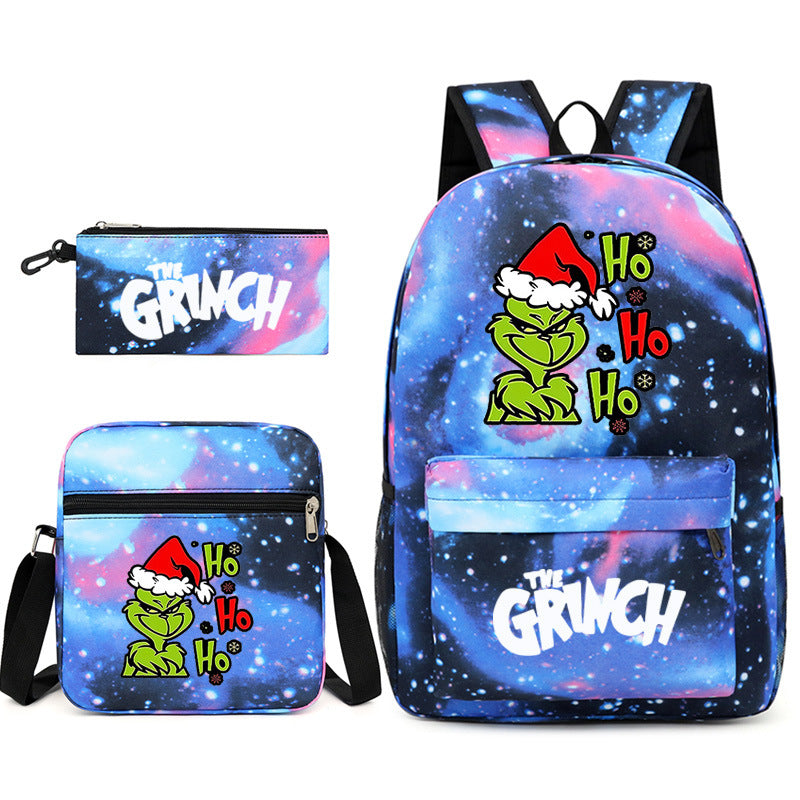 How the Grinch Stole Christmas SchoolBag Backpack Shoulder Bag Book Pencil Bags 3pcs Set