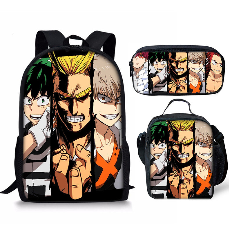 My Hero Academia Schoolbag Backpack Lunch Bag Pencil Case 3pcs Set Gift for Kids Students