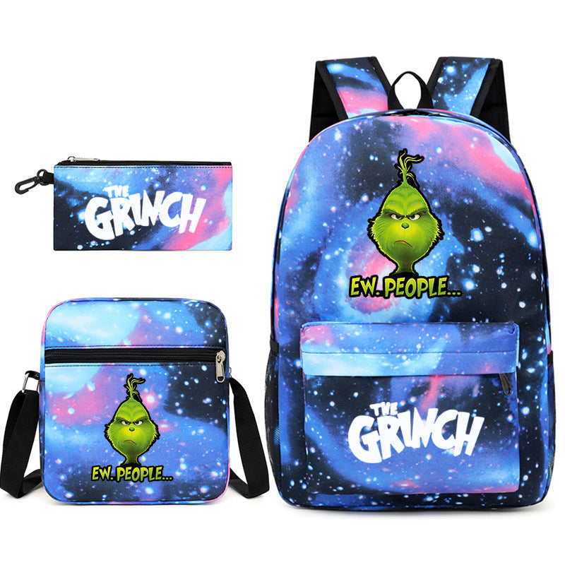 How the Grinch Stole Christmas SchoolBag Backpack Shoulder Bag Book Pencil Bags 3pcs Set