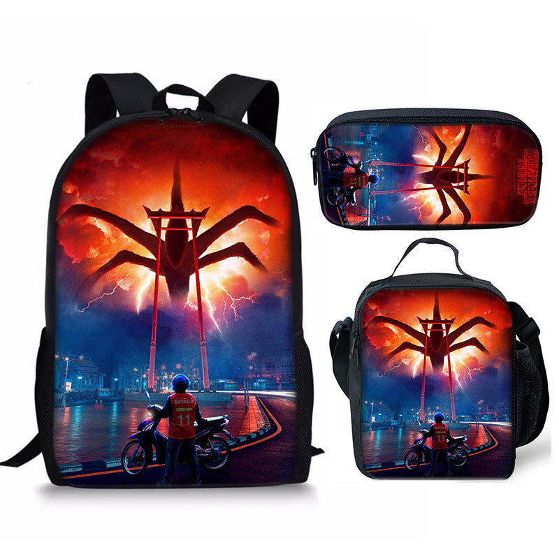 Stranger Things Schoolbag Backpack Lunch Bag Pencil Case 3pcs Set Gift for Kids Students