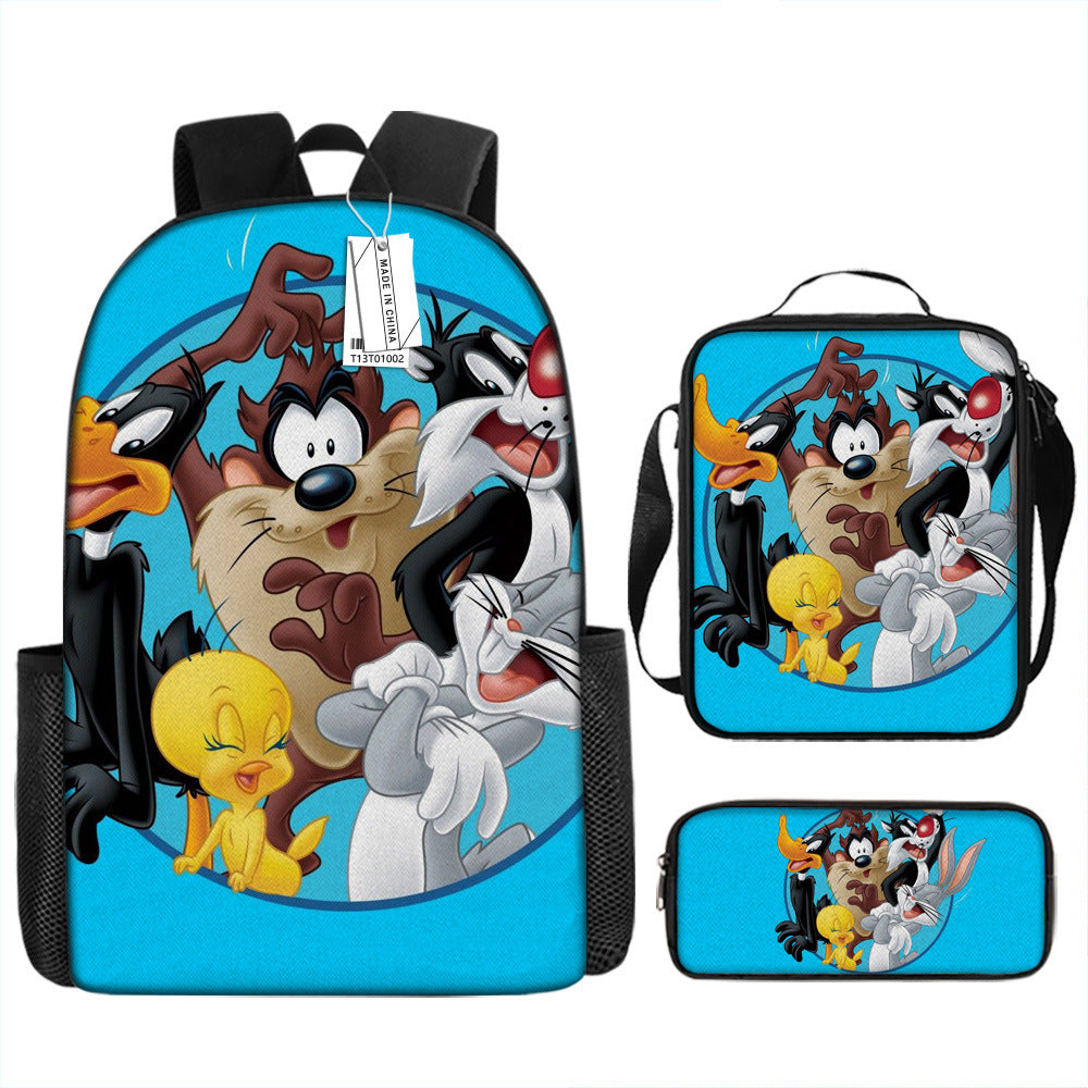 Looney Tunes Schoolbag Backpack Lunch Bag Pencil Case 3pcs Set Gift for Kids Students