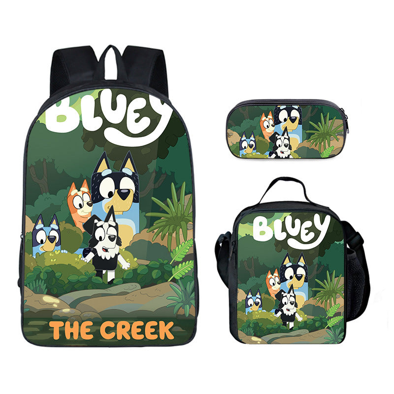 Blue Heeler Bingo Schoolbag Backpack Lunch Bag Pencil Case 3pcs Set Gift for Kids Students