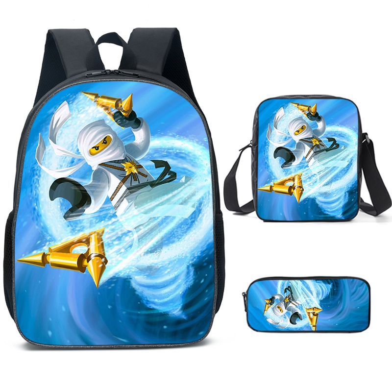 Ninjago Schoolbag Backpack Lunch Bag Pencil Case 3pcs Set Gift for Kids Students