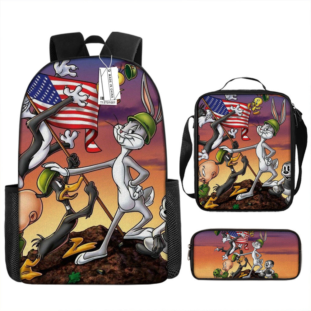 Looney Tunes Schoolbag Backpack Lunch Bag Pencil Case 3pcs Set Gift for Kids Students