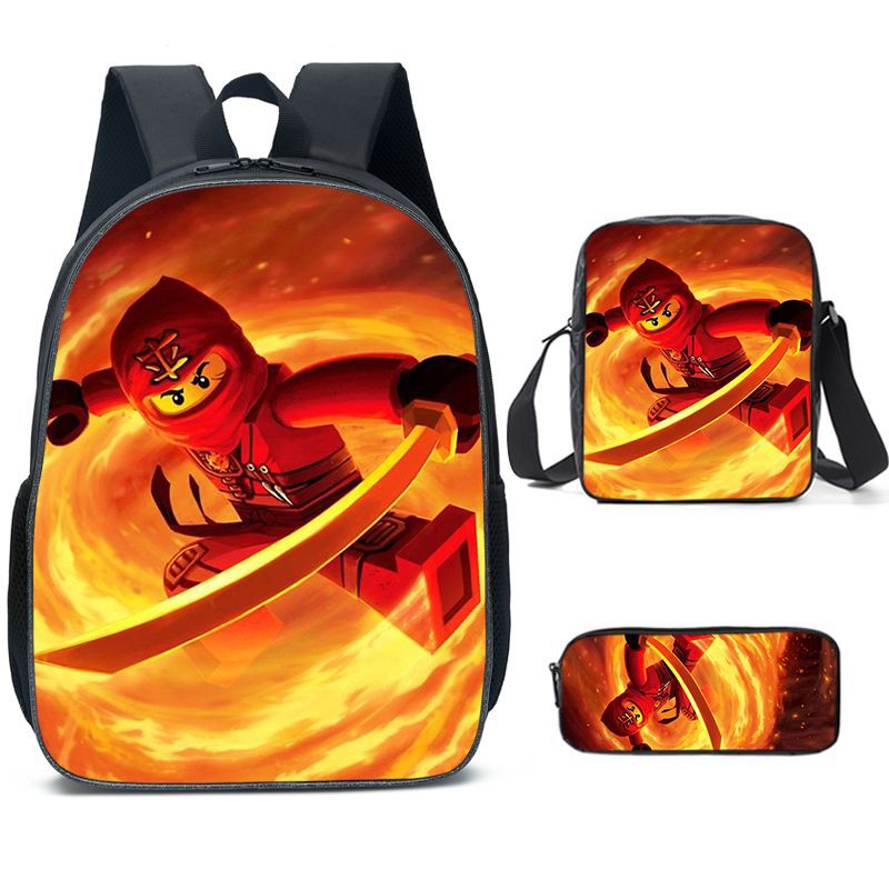 Ninjago Schoolbag Backpack Lunch Bag Pencil Case 3pcs Set Gift for Kids Students