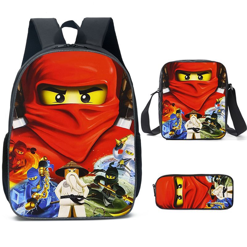 Ninjago Schoolbag Backpack Lunch Bag Pencil Case 3pcs Set Gift for Kids Students