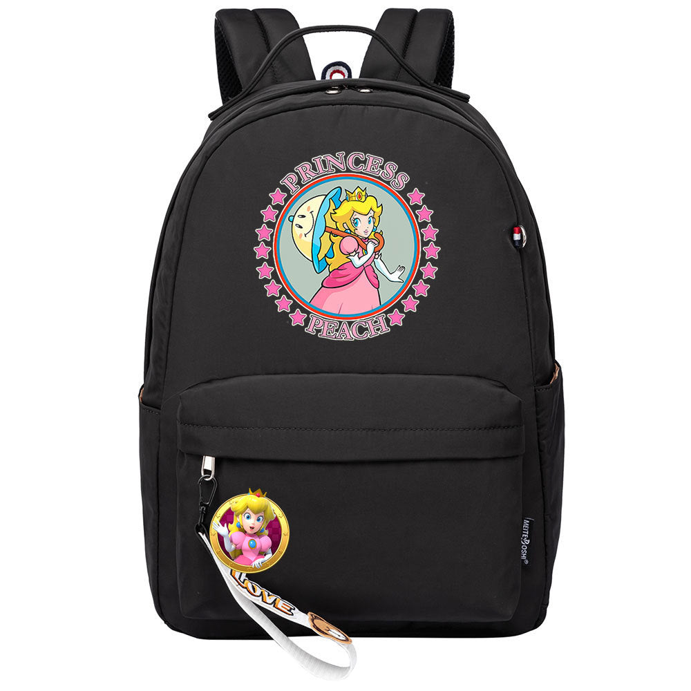 Mario Princess Peach Backpack Shoolbag Notebook Bag Gifts for Kids Students