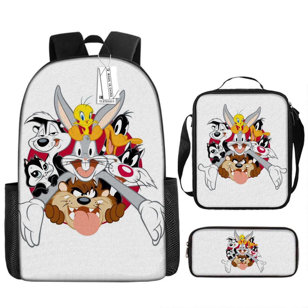 Looney Tunes Schoolbag Backpack Lunch Bag Pencil Case 3pcs Set Gift for Kids Students