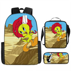 Looney Tunes Schoolbag Backpack Lunch Bag Pencil Case 3pcs Set Gift for Kids Students
