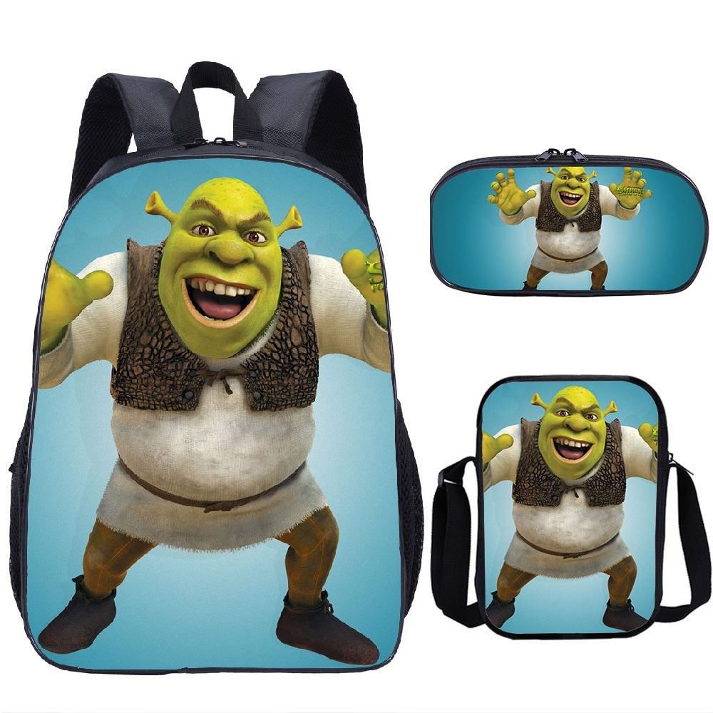 Shrek Schoolbag Backpack Lunch Bag Pencil Case 3pcs Set Gift for Kids Students