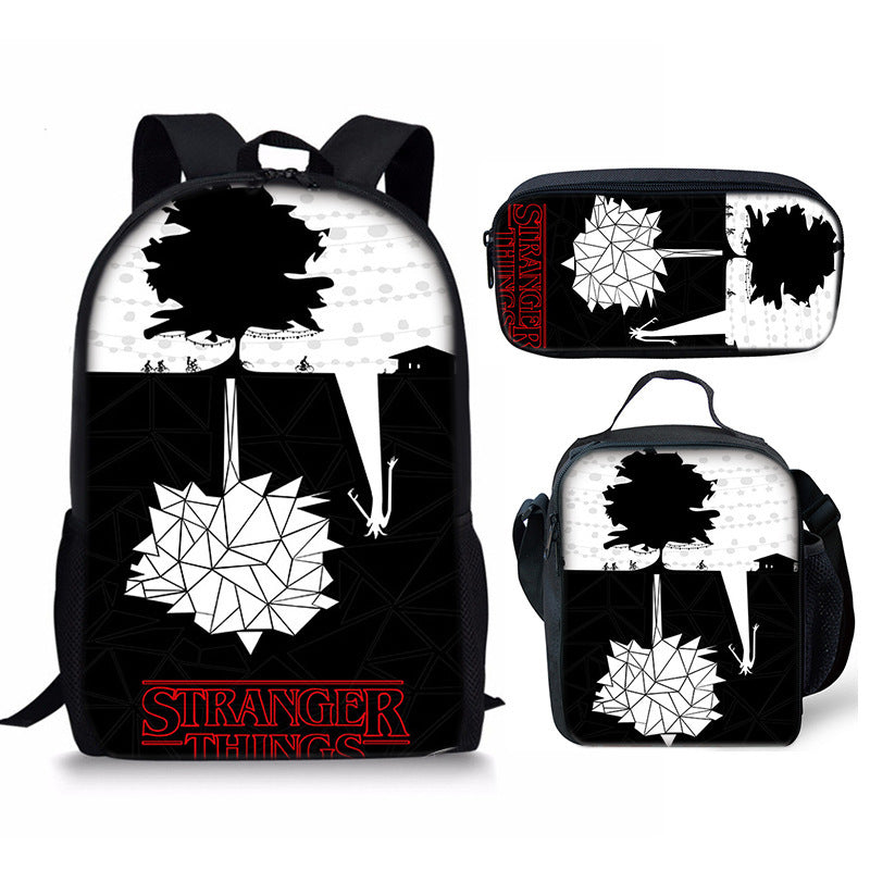 Stranger Things Schoolbag Backpack Lunch Bag Pencil Case 3pcs Set Gift for Kids Students