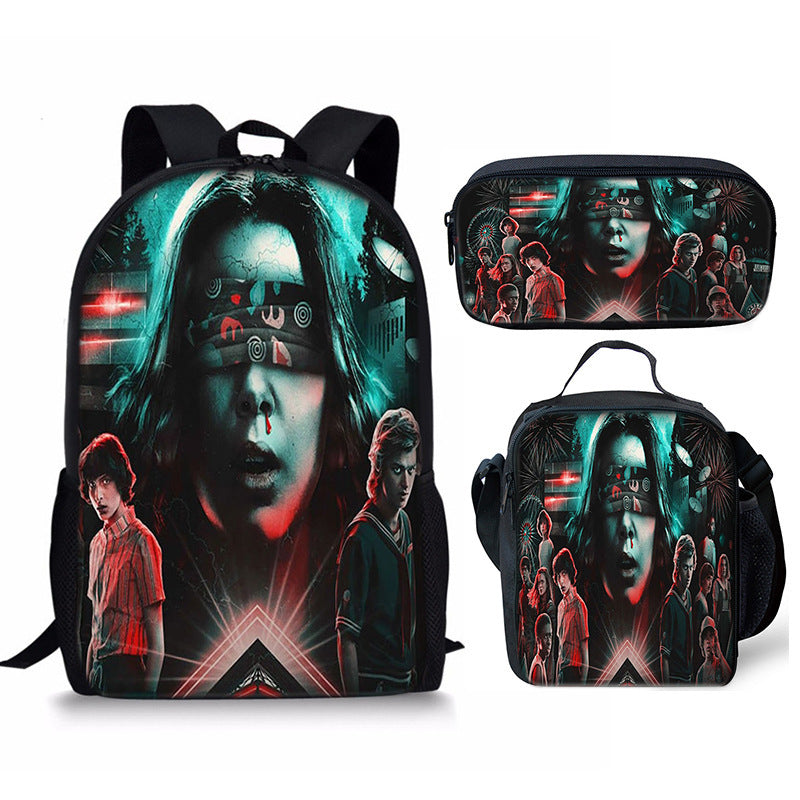 Stranger Things Schoolbag Backpack Lunch Bag Pencil Case 3pcs Set Gift for Kids Students
