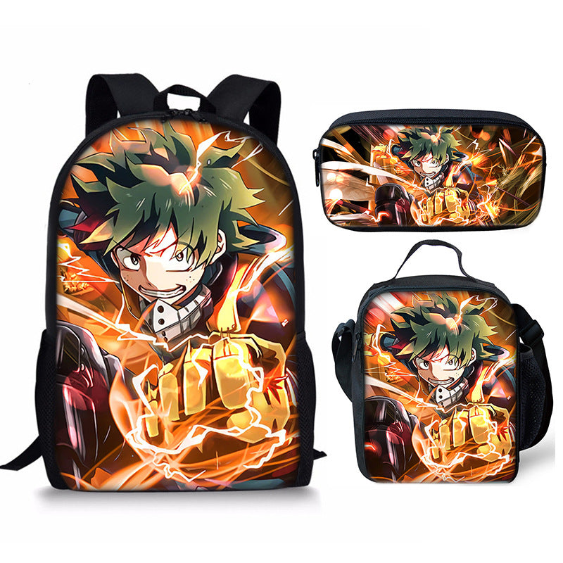 My Hero Academia Schoolbag Backpack Lunch Bag Pencil Case 3pcs Set Gift for Kids Students
