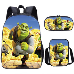 Shrek Schoolbag Backpack Lunch Bag Pencil Case 3pcs Set Gift for Kids Students