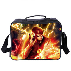 The Flash Superhero PU Leather Portable Lunch Box School Tote Storage Picnic Bag