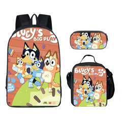 Blue Heeler Bingo Schoolbag Backpack Lunch Bag Pencil Case 3pcs Set Gift for Kids Students