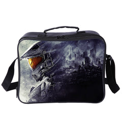 Halo Infinite PU Leather Portable Lunch Box School Tote Storage Picnic Bag