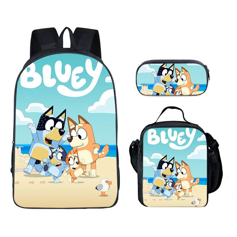 Blue Heeler Bingo Schoolbag Backpack Lunch Bag Pencil Case 3pcs Set Gift for Kids Students