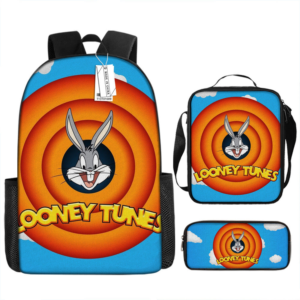 Looney Tunes Schoolbag Backpack Lunch Bag Pencil Case 3pcs Set Gift for Kids Students