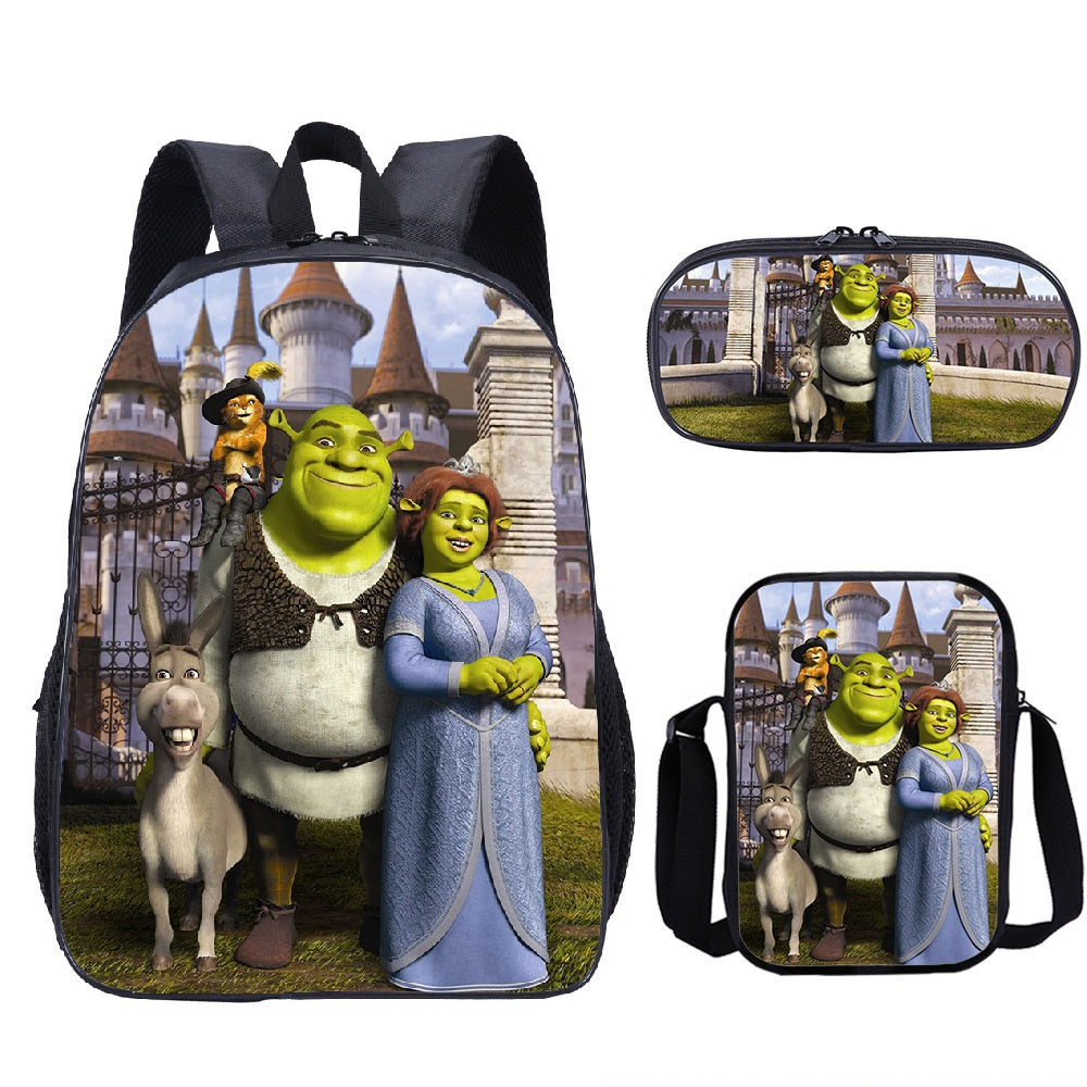 Shrek Schoolbag Backpack Lunch Bag Pencil Case 3pcs Set Gift for Kids Students