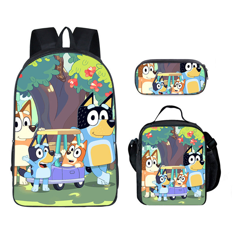 Blue Heeler Bingo Schoolbag Backpack Lunch Bag Pencil Case 3pcs Set Gift for Kids Students