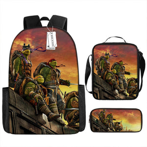 Teenage Mutant Ninja Turtles Schoolbag Backpack Lunch Bag Pencil Case 3pcs Set Gift for Kids Students