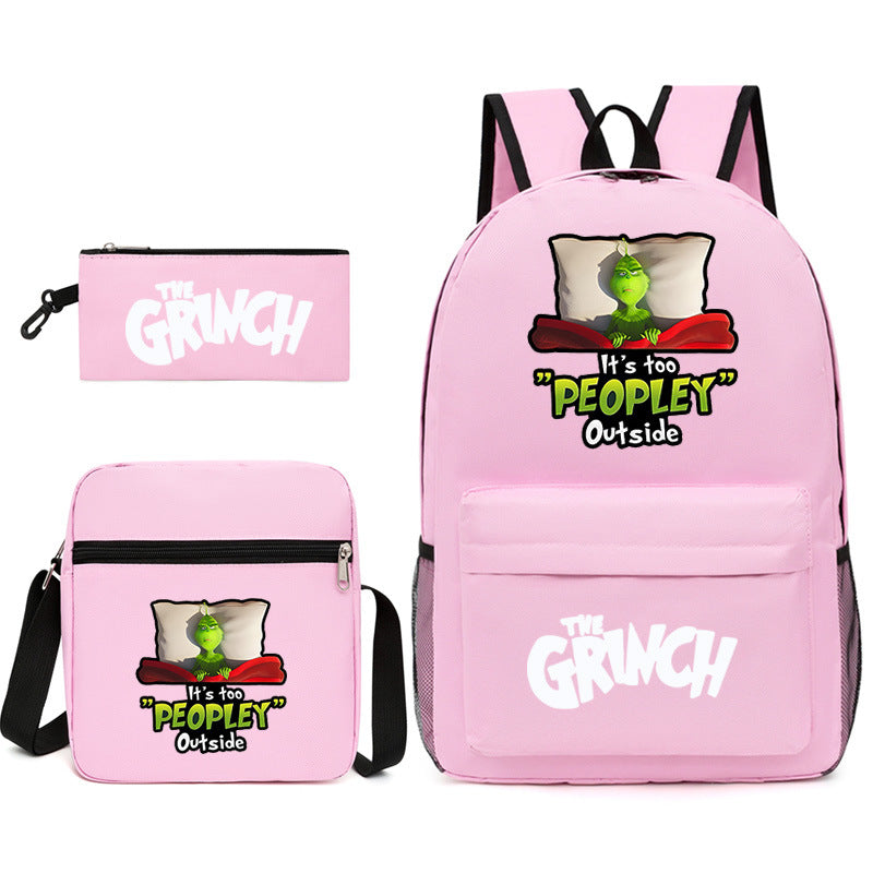 How the Grinch Stole Christmas SchoolBag Backpack Shoulder Bag Book Pencil Bags 3pcs Set