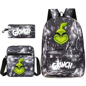 How the Grinch Stole Christmas SchoolBag Backpack Shoulder Bag Book Pencil Bags 3pcs Set